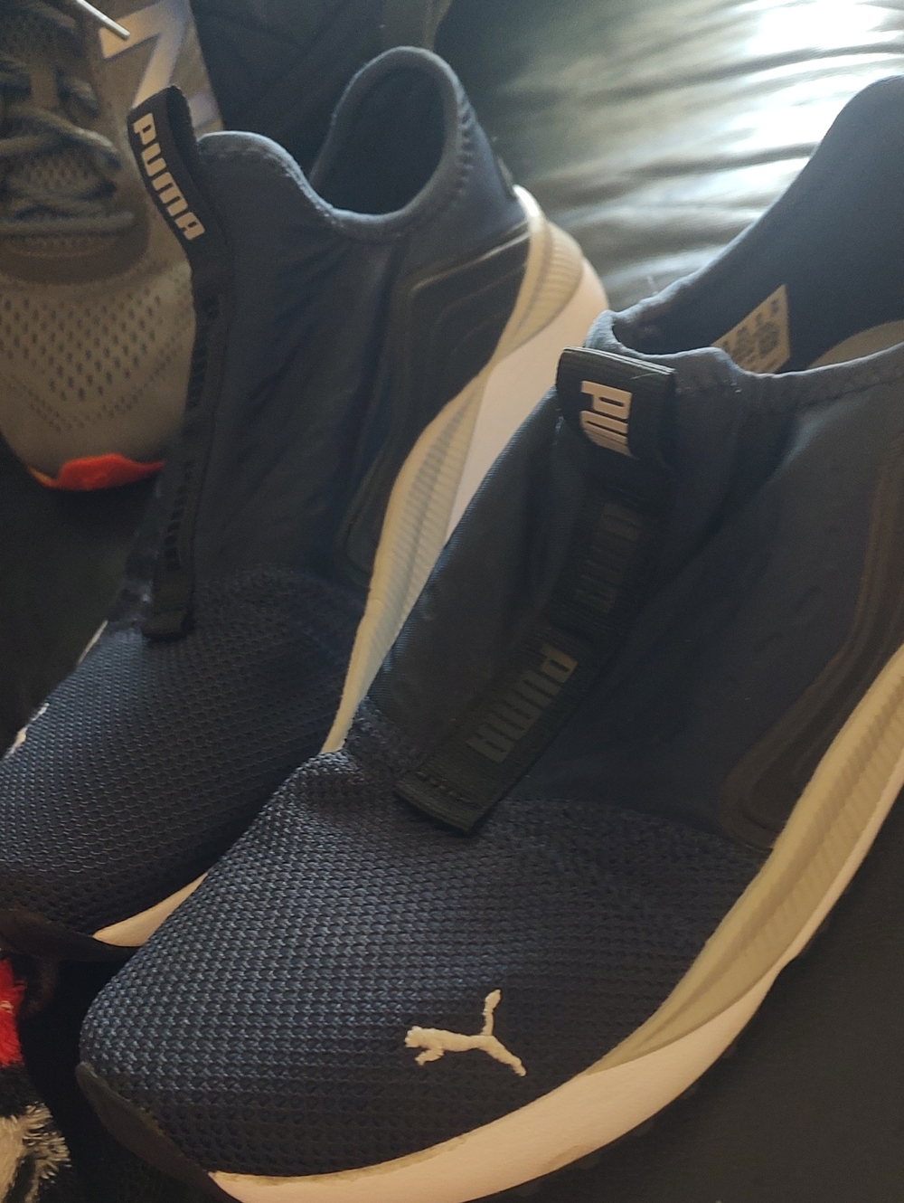 Puma Men’s Slip-On Sneakers - Navy and White